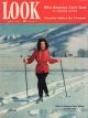 Look Magazine, February 10,1942 - Woman cross country skiing in flashy red coat