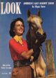 Look Magazine, June 3, 1941 - Jeanne Rankin and a palomino horse at Laguna Beach
