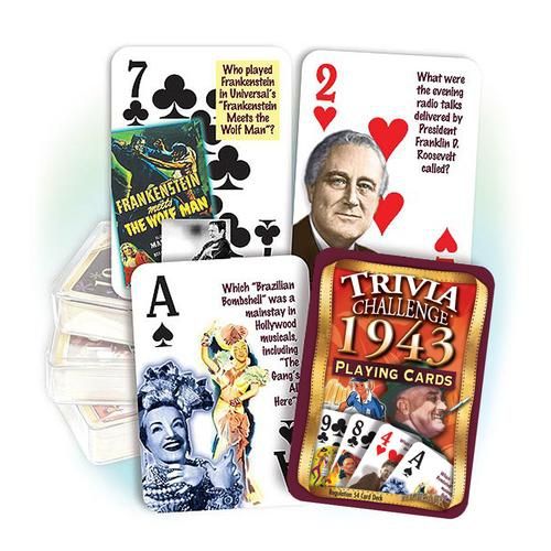 Flickback 1950 Flickback Trivia Playing Cards Card Challenge Trivia Year 