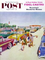 Saturday Evening Post, August 1, 1959 - Beach Parking Lot