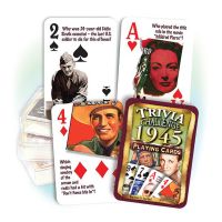 1945 Trivia Challenge Playing Cards: 77th Birthday or Anniversary Gift