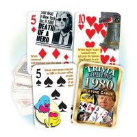 1980 Trivia Challenge Playing Cards: 42nd Birthday or Anniversary Gift
