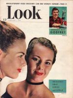 Look Magazine, February 1, 1949 - Woman modeling new lower necklines