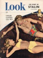 Look Magazine, June 8, 1948 - Man and woman in swimming suits on deck of yacht