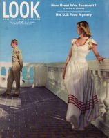 Look Magazine, July 10, 1945 - Girl in swiss dot dress and soldier