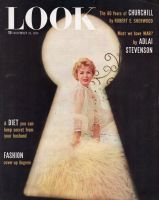 Look Magazine, November 16, 1954 - Woman in lingerie as seen through keyhole