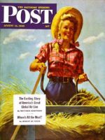 Saturday Evening Post, August 14, 1943 - Woman Driving Hay Wagon