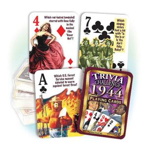 1944 Trivia Challenge Playing Cards: 78th Birthday or Anniversary Gift