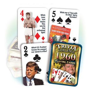 1960 Trivia Challenge Playing Cards: Great 62nd Birthday or Anniversary Gift