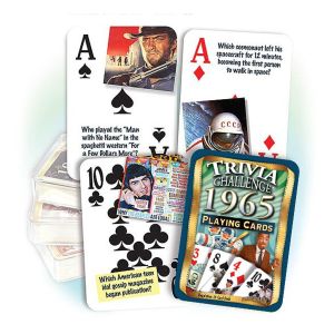 1965 Trivia Challenge Playing Cards: 56th Birthday or Anniversary Gift