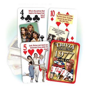 1977 Trivia Challenge Playing Cards: 45th Birthday or Anniversary Gift