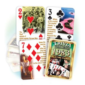 1983 Trivia Challenge Playing Cards: 38th Birthday or Anniversary Gift